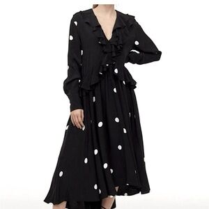 H&M Polka dot ruffle dress size S